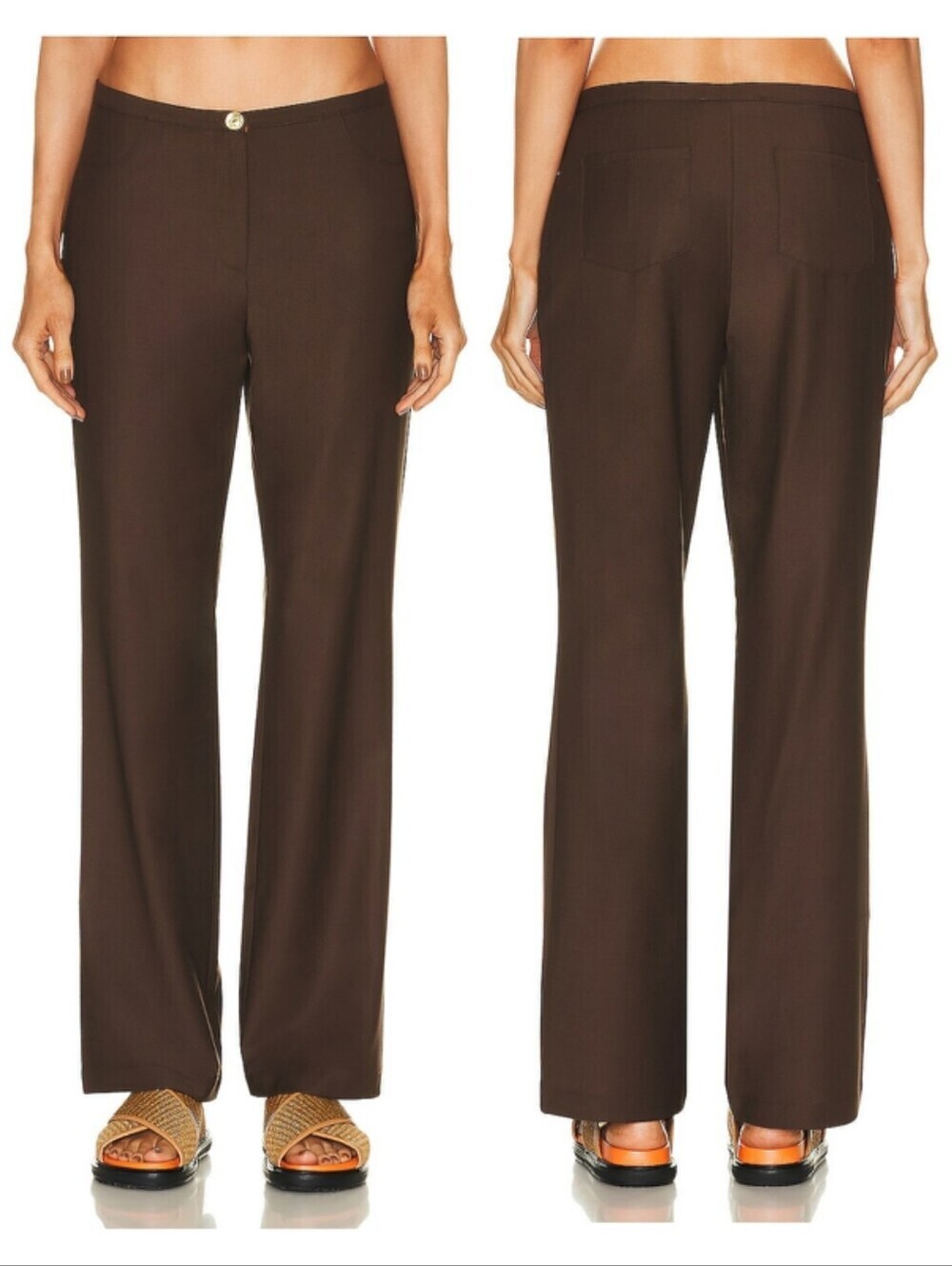NWT | Siedres Elza Trouser Pant Low Rise Straight Leg Brown EU 40/ US Large
